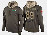 Nike Canucks 89 Sam Gagner Olive Salute To Service Pullover Hoodie